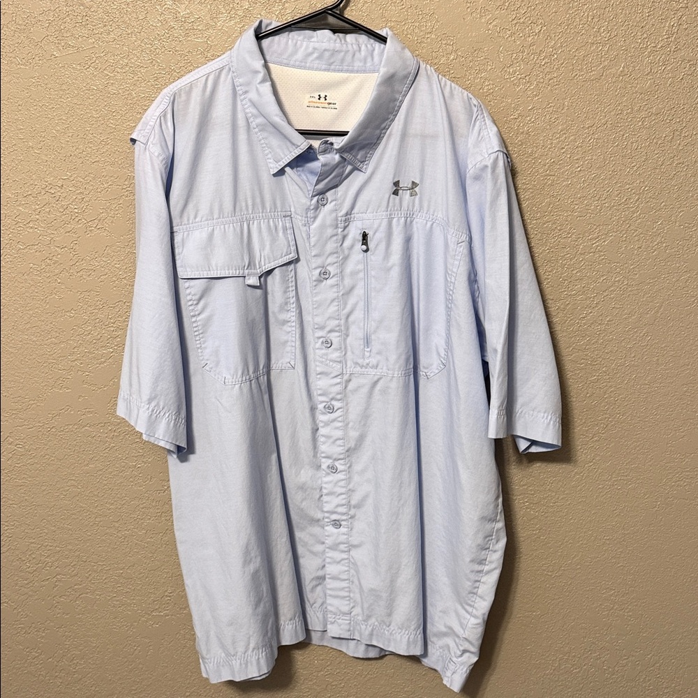Under Armour Men's Fishing Shirt Light Blue 3XL